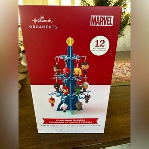 NIB Hallmark Marvel Countdown Calendar, 12 mini ornaments.